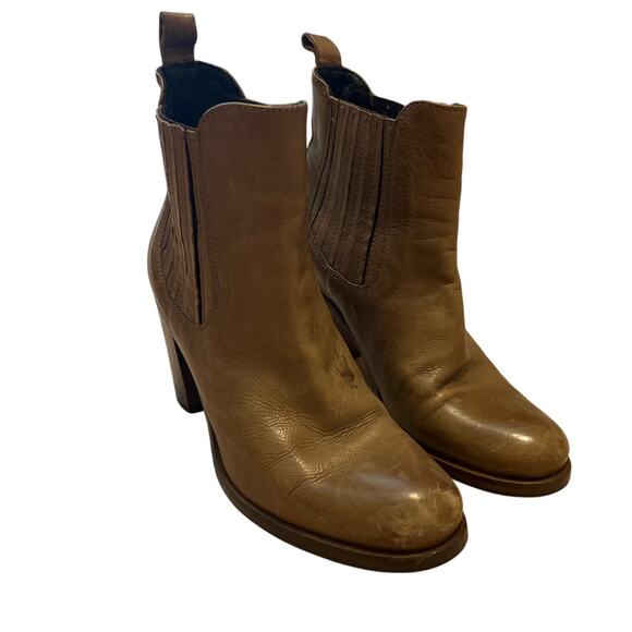 Boemos Italian Made Leather Booties Brown color size 38 7.5-8 - Picture 1 of 7